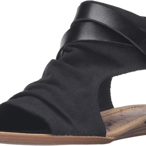 Women's Wedge Sandal Canvas Recycled Plastic Bottle Slip-On Cushioned 8.5